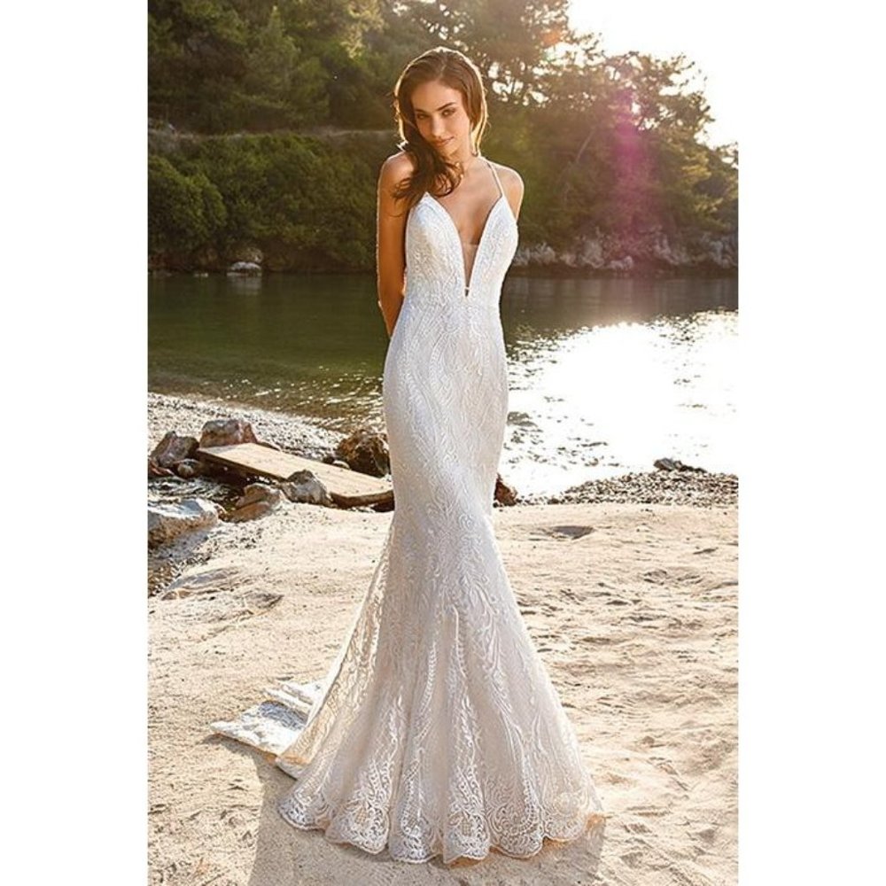 Eddy K Isadora DR1914 Lace Wedding Gown Size 12